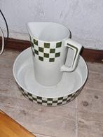 Vintage waskan en waskom dambord motief, Ophalen