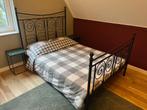 Tweepersoonsbed (140x200cm) incl. matras, Ophalen, Gebruikt, Zwart, Tweepersoons