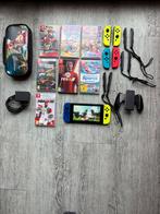 Nintendo Switch + 7 games + Joy-Cons + accessoires, Ophalen, Switch Original, Met 3 controllers of meer, Gebruikt