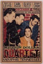 Million dollar quartet Elvis Lewis reclamebord van metaal, Info@deconoord.nl, Deco Noord, Nieuw, Ophalen of Verzenden