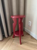 Rood Nederlands eiken bijzettafeltje - 27x53cm, Huis en Inrichting, Tafels | Bijzettafels, 45 tot 60 cm, Minder dan 55 cm, Gebruikt
