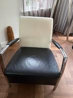 Lederen fauteuil, Ophalen, 75 tot 100 cm, Zo goed als nieuw, Metaal
