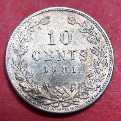 10 cent 1901. Zfr., Postzegels en Munten, Munten | Nederland, Losse munt, 10 cent, Koningin Wilhelmina, Zilver, Ophalen of Verzenden