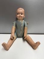 Antieke  popje 30 cm papier maché, Popje, Onbekend, Ophalen of Verzenden, Zo goed als nieuw