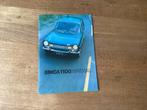 Simca 1100 Special Brochure, Ophalen of Verzenden, Zo goed als nieuw