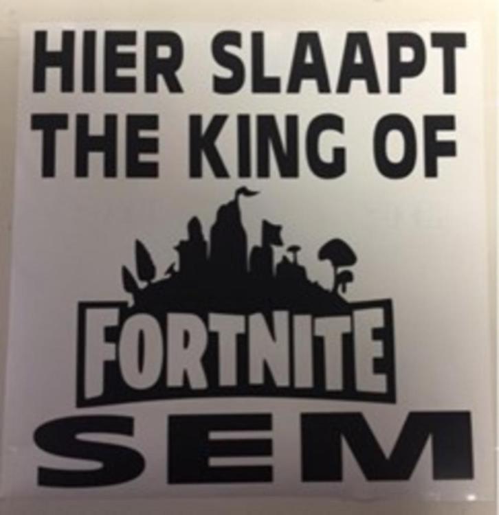 Fortnite deursticker met je eigen naam, Hobby en Vrije tijd, Overige Hobby en Vrije tijd, Nieuw, Verzenden