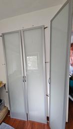 3x IKEA Pax deuren, mat glas/aluminium, Huis en Inrichting, Kasten | Kledingkasten, 200 cm of meer, Zo goed als nieuw, Glas, Modern