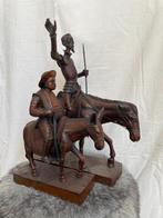 Handgesneden Houten beelden Don Quichot & Sancho Panza, Antiek en Kunst, Kunst | Beelden en Houtsnijwerken, Ophalen of Verzenden