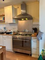 Smeg 5 pits fornuis + oven stainless steel, Ophalen, Gebruikt, Hete lucht, 60 cm of meer