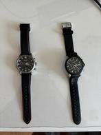 2x Boss horloges heren, Leer, Staal, Zo goed als nieuw, Ophalen
