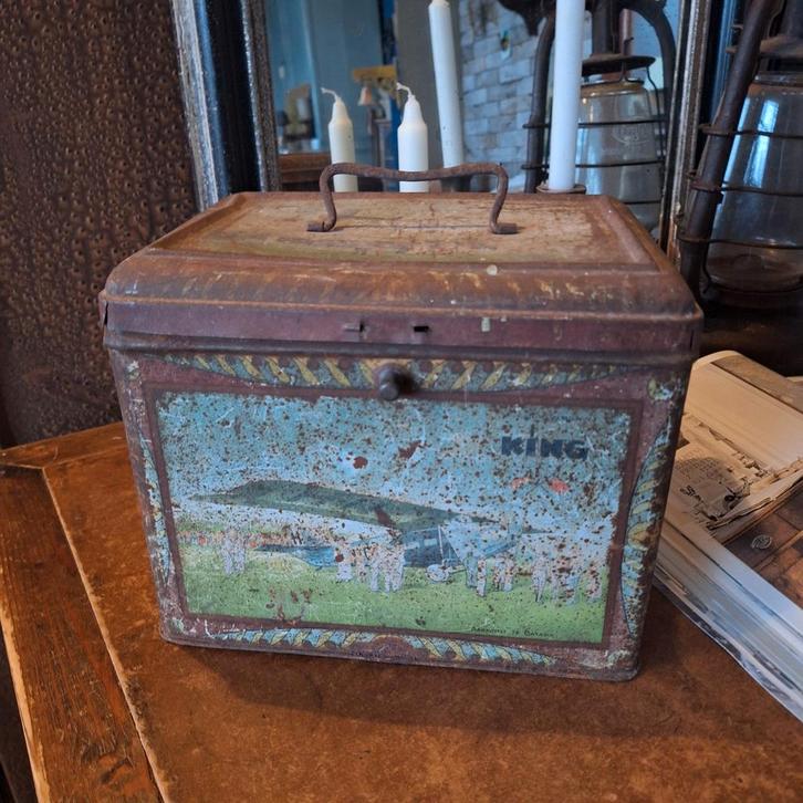 Oud KING Pepermuntblik Fokker Vliegtuig, Antiek en Kunst, Antiek | Tin, Ophalen of Verzenden