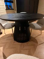 Zwarte ronde eettafel, Huis en Inrichting, Tafels | Eettafels, Ophalen of Verzenden