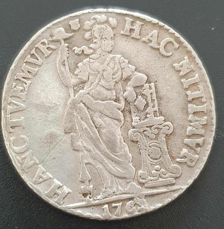 contemporaine vervalsing gulden TRAI 1762 jaartalwijziging!, Postzegels en Munten, Munten | Nederland, Losse munt, 1 gulden, Vóór koninkrijk