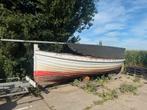 Te koop opknapper houten reddingssloep 8 meter met helmstok, Watersport en Boten, Ophalen, 10 tot 30 pk, Gebruikt, Binnenboordmotor