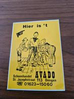 2840 Vintage Avado Schoenenhandel Emaille Sticker, Ophalen of Verzenden, Gebruikt