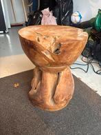 Suar houten bijzettafel / kruk 55h x 44br, Ophalen, Gebruikt