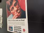 Paginagrote kleuren advertentie van Drum shag Douwe Egberts, Verzamelen, Rookartikelen, Aanstekers en Luciferdoosjes, Ophalen of Verzenden