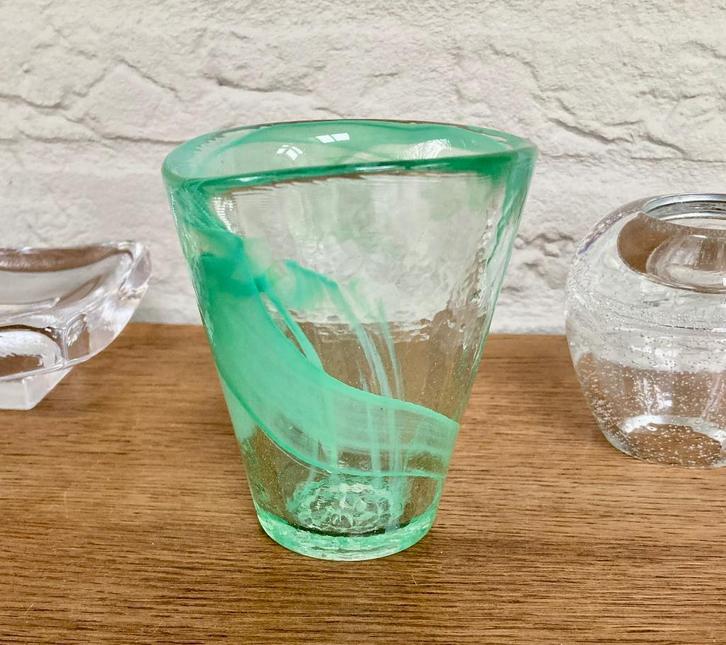 Kosta Boda Zweden: vaas schaal en lichthouder. Mooi en gaaf, Antiek en Kunst, Antiek | Glas en Kristal, Ophalen of Verzenden