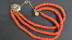 Prachtige Bloedkoralen armband met Gouden slot, Sieraden, Tassen en Uiterlijk, Armbanden, Verzenden, Zo goed als nieuw, Rood, Goud