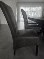 Eetkamerstoelen - Hoekbank stoelen in goede staat, Gebruikt, Leer, Ophalen of Verzenden, Grijs