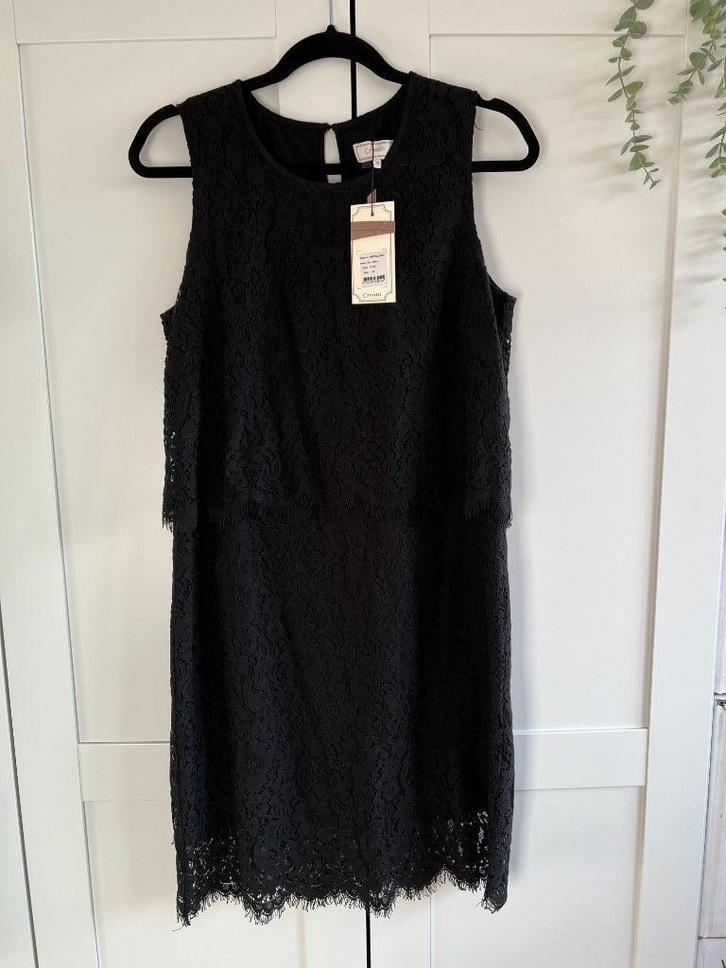 Cream, diepzwart kanten jurkje maat 38, nieuw met labels, Kleding | Dames, Jurken, Nieuw, Maat 38/40 (M), Zwart, Boven de knie