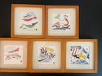 5 Aquarellen Lenie van den Bulk, 2003, Ophalen of Verzenden
