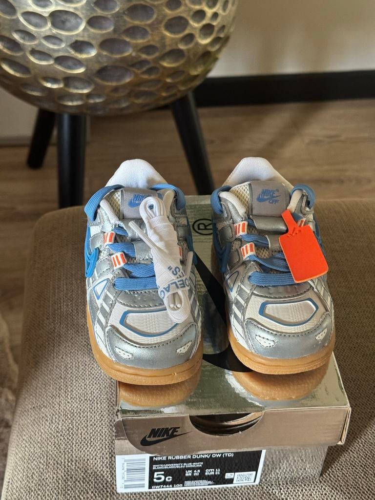 Nike Air Rubber Dunk Off-White University Blue TD 21, Ophalen of Verzenden, Nieuw, Jongetje of Meisje, Schoentjes