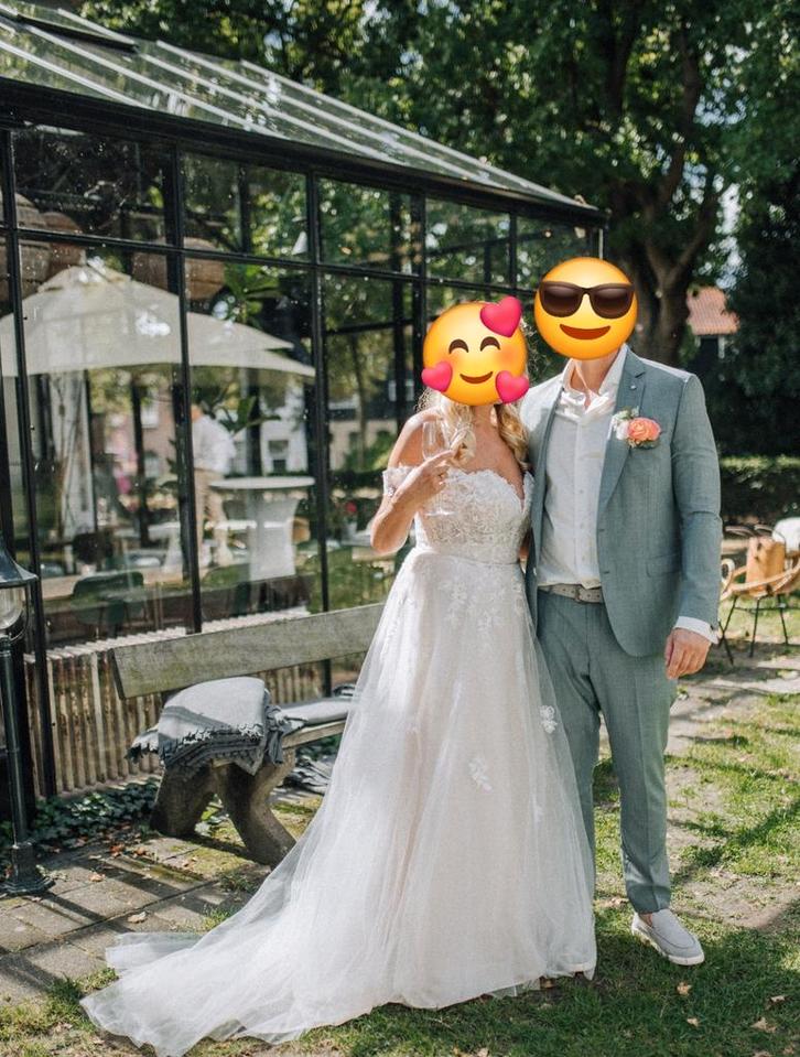 Trouwjurk Bohemian Style, Kleding | Dames, Trouwkleding en Trouwaccessoires, Zo goed als nieuw, Trouwjurk, Wit, Ophalen