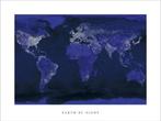 Poster Wereld bij nacht vanuit de ruimte, ingelijst, Ophalen, Zo goed als nieuw, Rechthoekig Liggend, Overige onderwerpen