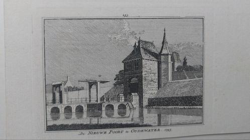 253 / Nieuwe Poort te Oudewater Gravure18e eeuw H. Spilman, Antiek en Kunst, Kunst | Etsen en Gravures, Ophalen of Verzenden