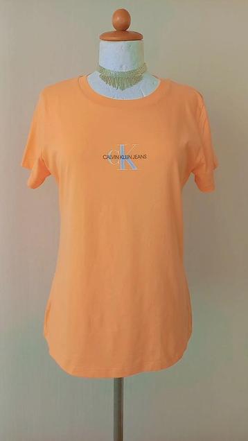 Calvin Klein T-Shirt licht oranje maat L Nieuw beschikbaar voor biedingen