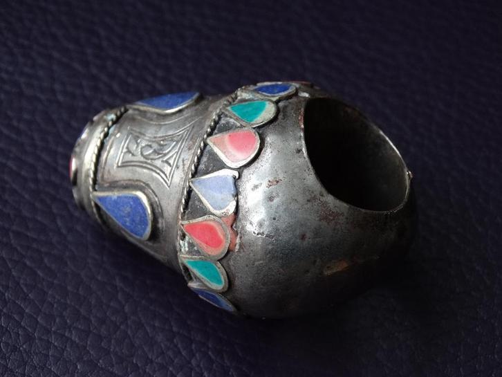 Zeer grote zilveren Berber ring, bruidsring, Atlasgebergte, Sieraden, Tassen en Uiterlijk, Antieke sieraden, Ring, Zilver, Verzenden