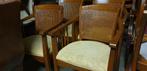 4 kersenhout eetkamer armstoelen, Huis en Inrichting, Stoelen, Ophalen, Zo goed als nieuw, Bruin, Stof