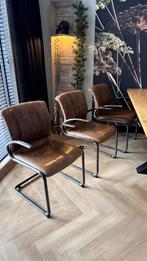 6 lederen stoelen, Huis en Inrichting, Stoelen, Bruin, Leer, Ophalen of Verzenden, Zo goed als nieuw