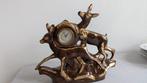 Frans Retro Vintage beeld twee herten goud en klok, Antiek en Kunst, Ophalen of Verzenden