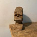 Houten Beeldje - Handgesneden Hoofd - Vintage Kunstobject, Antiek en Kunst, Ophalen of Verzenden