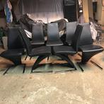 8 Rolf Benz 7800 design stoel modern leer zwart, Huis en Inrichting, Stoelen, Ophalen, Gebruikt, Zwart, Leer