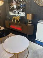 Bruin tv meubel sfeerhaard met kleur nieuw dressoir 2 M, Nieuw, Ophalen of Verzenden, 200 cm of meer, Minder dan 100 cm