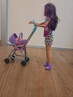 Barbiepop met kinderwagen en baby, Ophalen of Verzenden, Zo goed als nieuw, Babypop