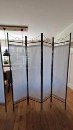 Kamerscherm  Room divider met zwart frame, wit doek., Ophalen, Zo goed als nieuw