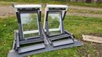 Velux kunstof GGU F04 dakramen met rolgordijn en gootstukken, Dubbelglas, Gebruikt, 80 tot 120 cm, Ophalen of Verzenden