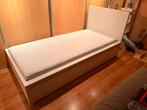 1 persoons bed, incl. lattenbodem, maar zonder matras!, Ophalen, 90 cm, Eenpersoons, Wit