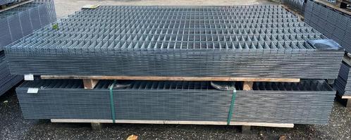 10m 180cm hoog incl poort Antraciet Grijs B-keus opruiming!, Tuin en Terras, Tuinhekken en Hekwerk, Nieuw, Dubbelstaafmat hekwerk