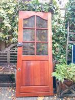 Hardhouten meranti voordeur, Doe-het-zelf en Verbouw, Ophalen, Zo goed als nieuw, Buitendeur, 200 tot 215 cm