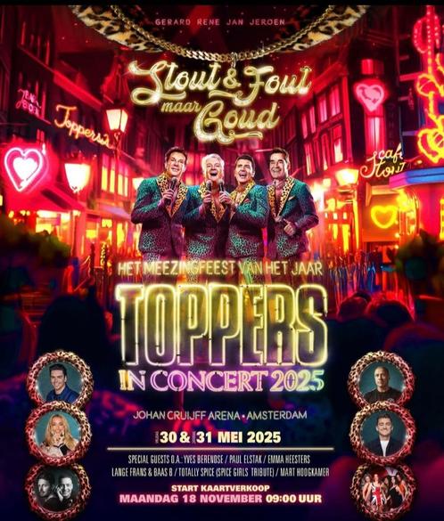2 kaarten toppers in concert, Tickets en Kaartjes, Concerten | Nederlandstalig, Twee personen, Mei, Levenslied