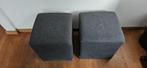 2 leuke antracietkleurige stoffen poefjes, Ophalen, Minder dan 50 cm, Gebruikt, Minder dan 50 cm