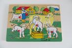 Simplex Houten puzzel met 5 stukjes met schapen, Minder dan 10 stukjes, Gebruikt, Ophalen of Verzenden, 6 maanden tot 2 jaar
