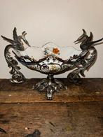 Fraaie opvallende porcelijnen antieke schaal met kraanvogels, Antiek en Kunst, Antiek | Porselein, Ophalen of Verzenden