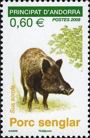 FRANS ANDORRA 30 - Dieren: zoogdieren (wild zwijn), Ophalen of Verzenden, Postfris, Dier of Natuur