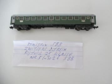 minitrix zwitserse d rijtuig 2 e klasse nr 51-3026 beschikbaar voor biedingen